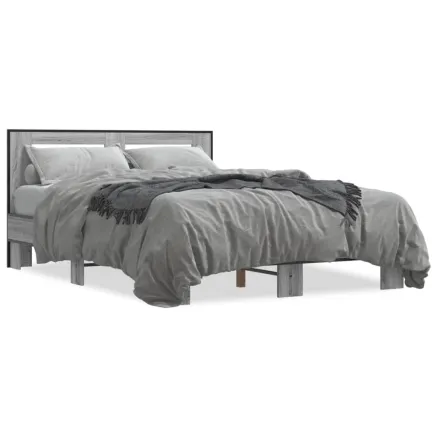 Cadre de lit sans matelas sonoma gris 135x190 cm 2