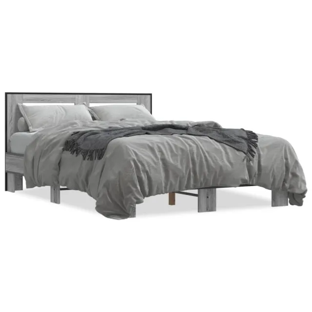Cadre de lit sans matelas sonoma gris 135x190 cm