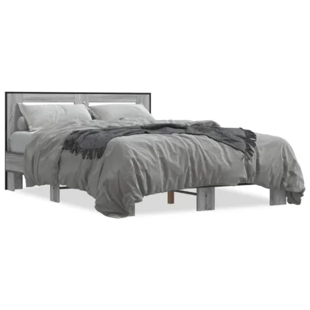 Cadre de lit sans matelas sonoma gris 135x190 cm