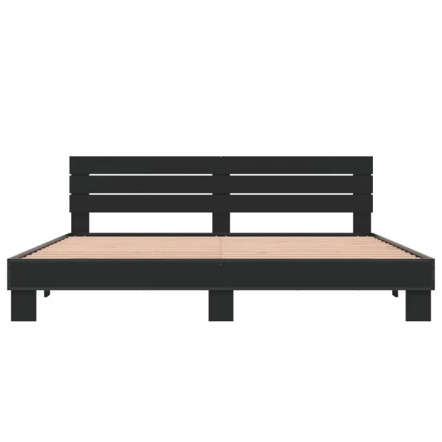 Cadre de lit sans matelas noir 200x200 cm