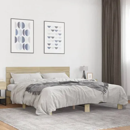 Cadre de lit sans matelas chêne sonoma 200x200 cm
