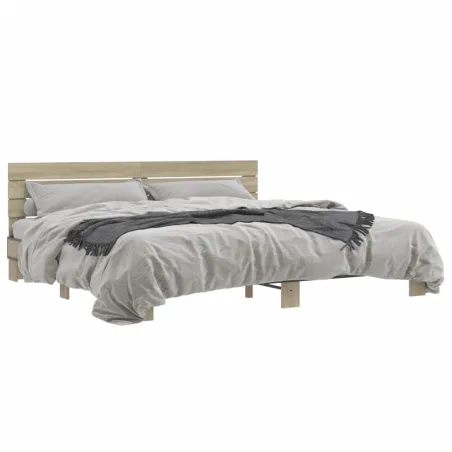 Cadre de lit sans matelas chêne sonoma 200x200 cm
