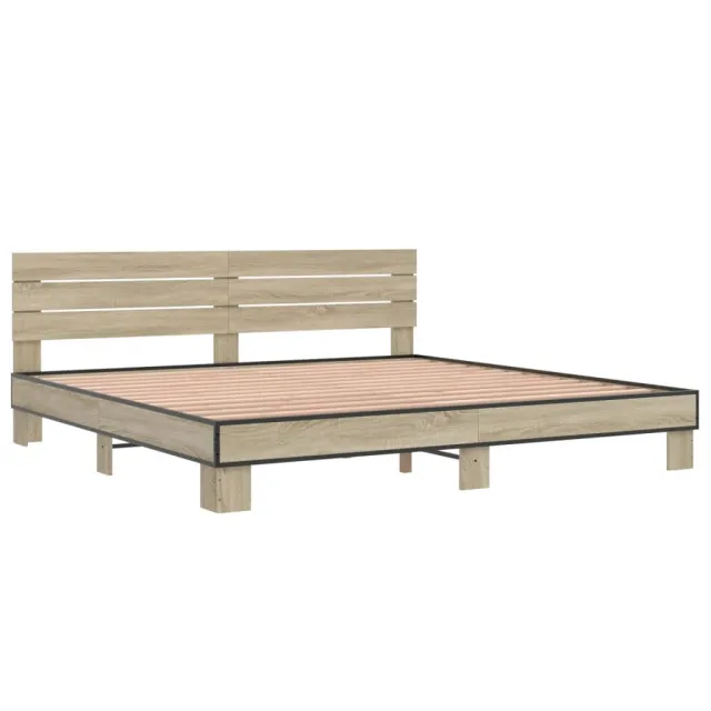 Cadre de lit sans matelas chêne sonoma 200x200 cm