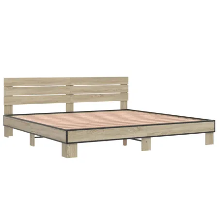 Cadre de lit sans matelas chêne sonoma 200x200 cm