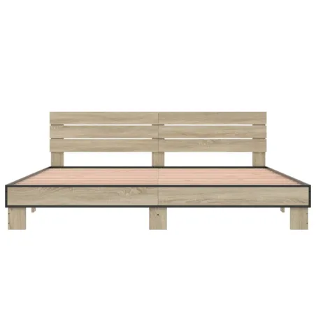 Cadre de lit sans matelas chêne sonoma 200x200 cm