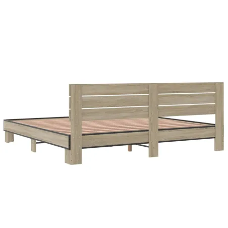 Cadre de lit sans matelas chêne sonoma 200x200 cm