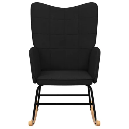 Chaise à bascule Noir Tissu