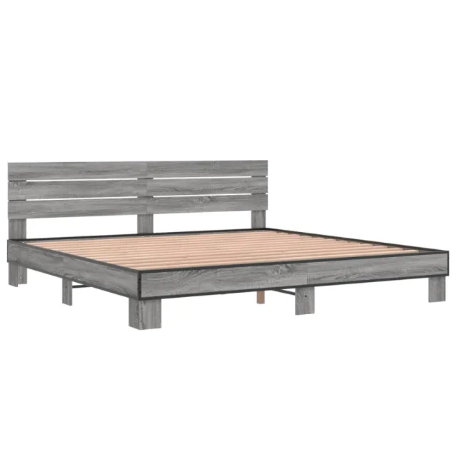 Cadre de lit sans matelas sonoma gris 200x200 cm
