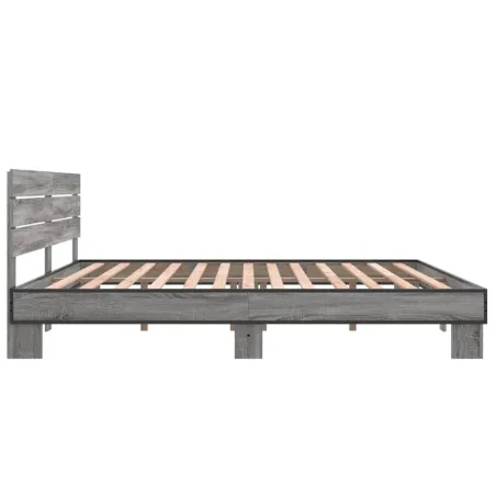 Cadre de lit sans matelas sonoma gris 200x200 cm