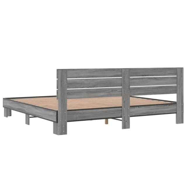 Cadre de lit sans matelas sonoma gris 200x200 cm