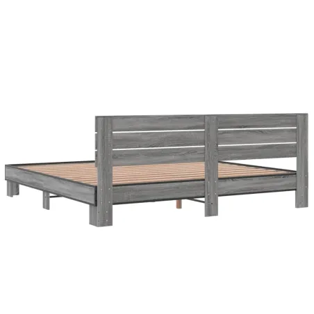 Cadre de lit sans matelas sonoma gris 200x200 cm