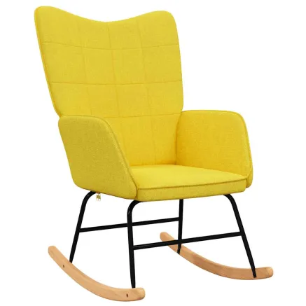 Chaise à bascule Jaune moutarde Tissu 2