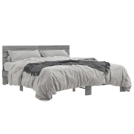 Cadre de lit sans matelas sonoma gris 150x200 cm 2