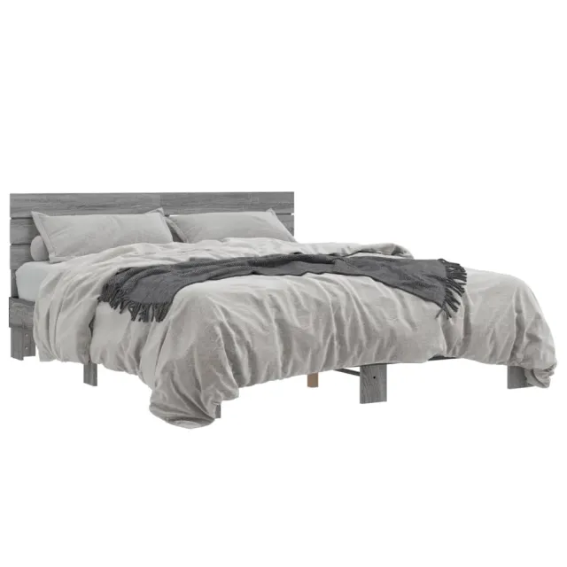 Cadre de lit sans matelas sonoma gris 150x200 cm