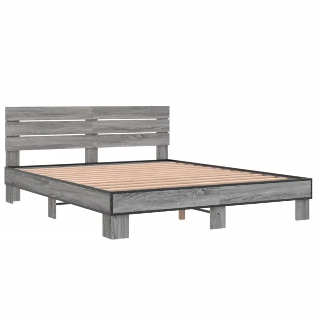 Cadre de lit sans matelas sonoma gris 150x200 cm