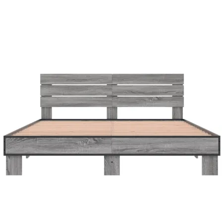 Cadre de lit sans matelas sonoma gris 150x200 cm