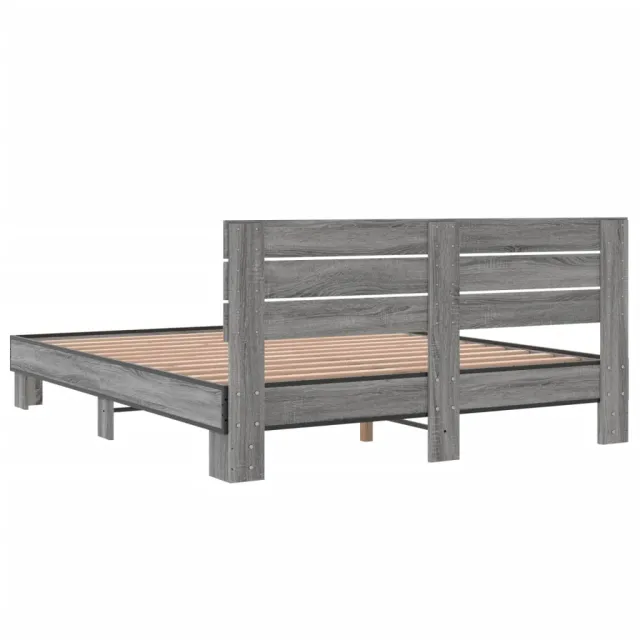 Cadre de lit sans matelas sonoma gris 150x200 cm