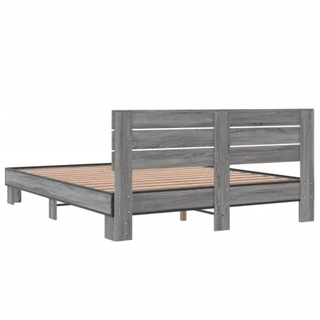 Cadre de lit sans matelas sonoma gris 150x200 cm