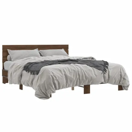 Cadre de lit sans matelas chêne marron 150x200 cm 2