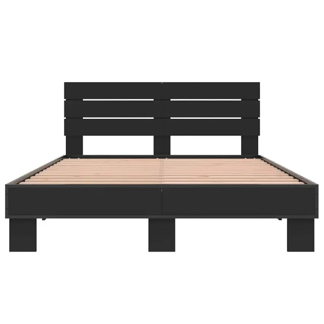 Cadre de lit sans matelas noir 140x200 cm