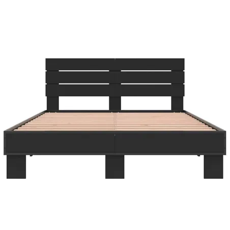 Cadre de lit sans matelas noir 140x200 cm