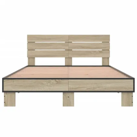 Cadre de lit sans matelas chêne sonoma 140x200 cm