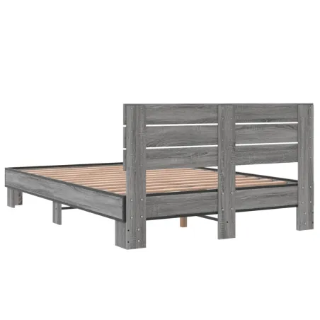 Cadre de lit sans matelas sonoma gris 140x200 cm