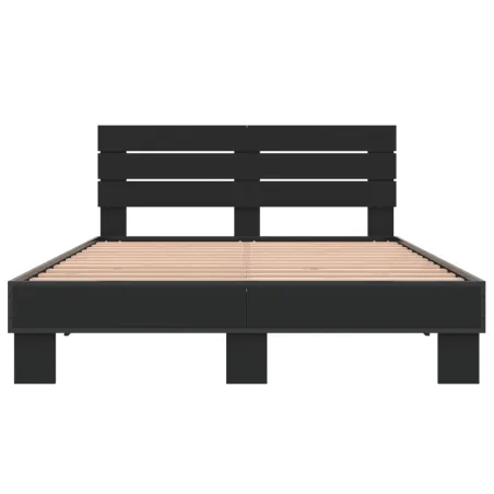 Cadre de lit sans matelas noir 120x200 cm