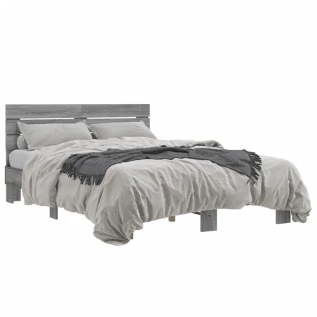 Cadre de lit sans matelas sonoma gris 120x200 cm