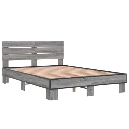 Cadre de lit sans matelas sonoma gris 120x200 cm