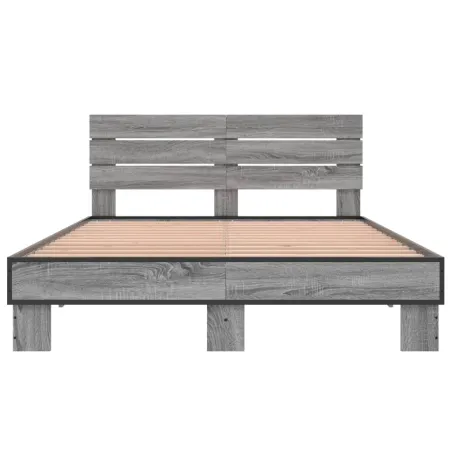 Cadre de lit sans matelas sonoma gris 120x200 cm
