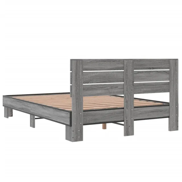 Cadre de lit sans matelas sonoma gris 120x200 cm