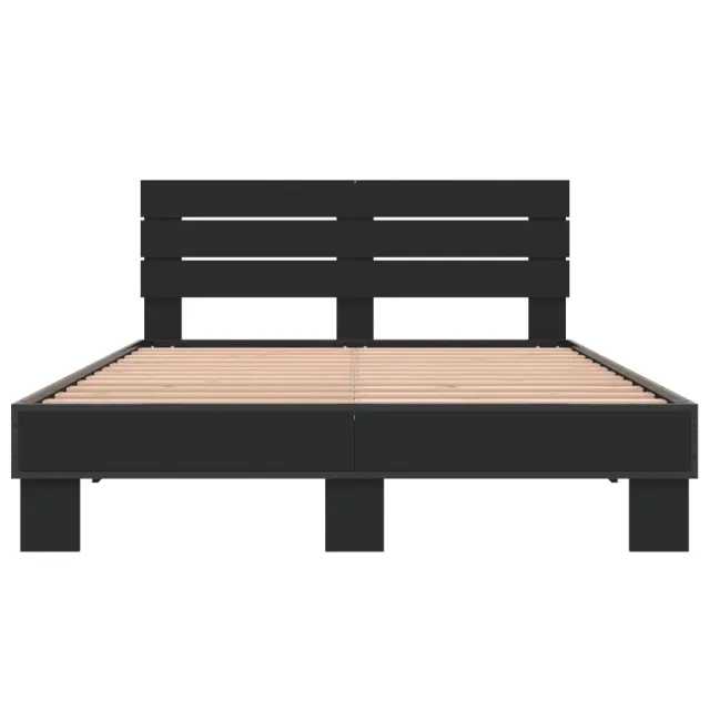 Cadre de lit sans matelas noir 135x190 cm