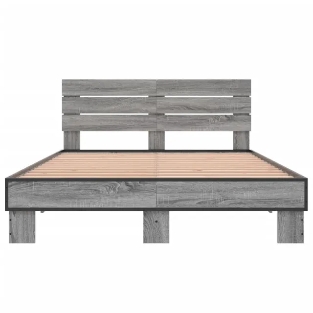 Cadre de lit sans matelas sonoma gris 135x190 cm