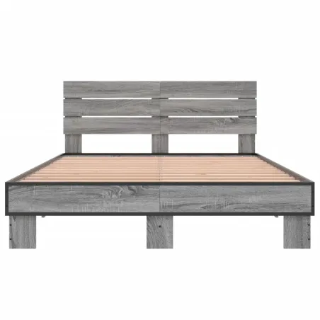 Cadre de lit sans matelas sonoma gris 135x190 cm