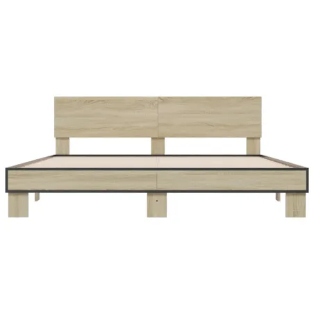Cadre de lit sans matelas chêne sonoma 200x200 cm