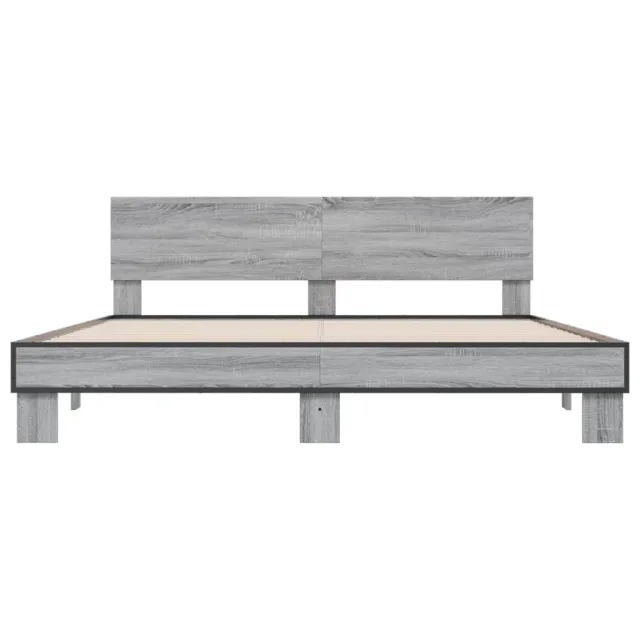 Cadre de lit sans matelas sonoma gris 200x200 cm