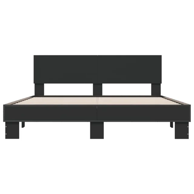 Cadre de lit sans matelas noir 150x200 cm