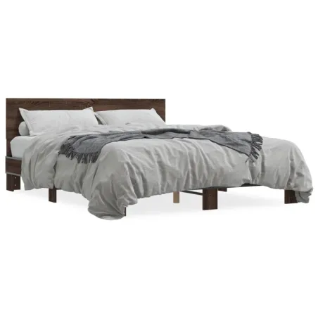 Cadre de lit sans matelas chêne marron 150x200 cm