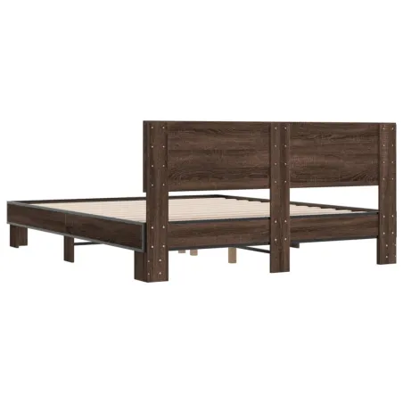 Cadre de lit sans matelas chêne marron 150x200 cm