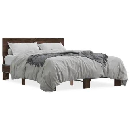 Cadre de lit sans matelas chêne marron 140x200 cm