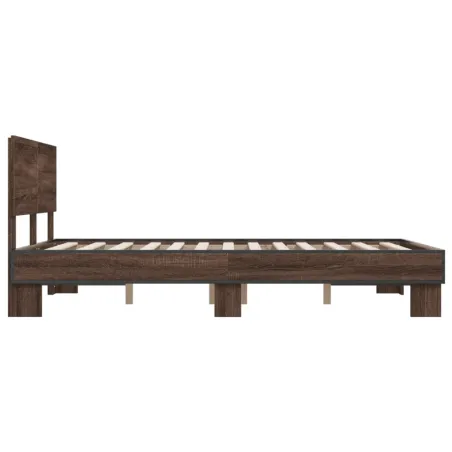 Cadre de lit sans matelas chêne marron 140x200 cm