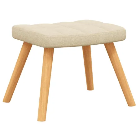 Chaise à bascule avec tabouret Crème Tissu