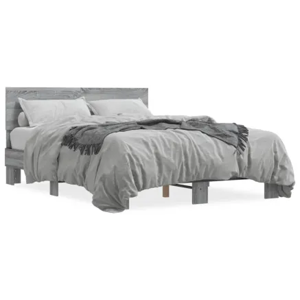 Cadre de lit sans matelas sonoma gris 120x200 cm 2