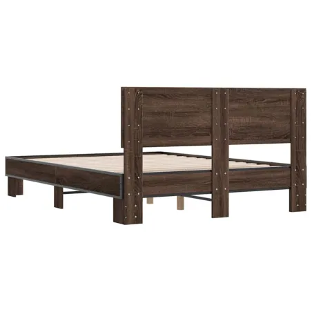 Cadre de lit sans matelas chêne marron 120x200 cm