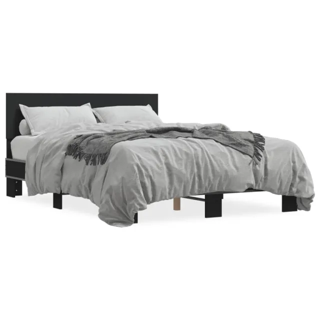Cadre de lit sans matelas noir 135x190 cm
