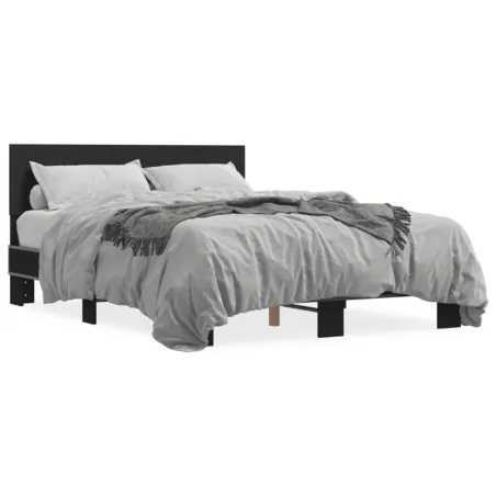 Cadre de lit sans matelas noir 135x190 cm