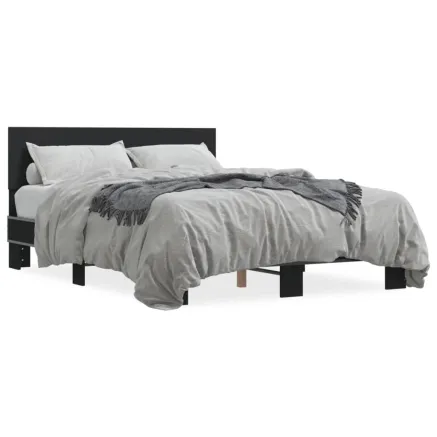 Cadre de lit sans matelas noir 140x190 cm 2
