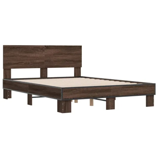 Cadre de lit sans matelas chêne marron 140x190 cm