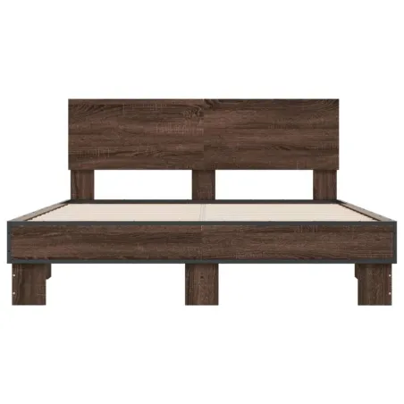 Cadre de lit sans matelas chêne marron 140x190 cm